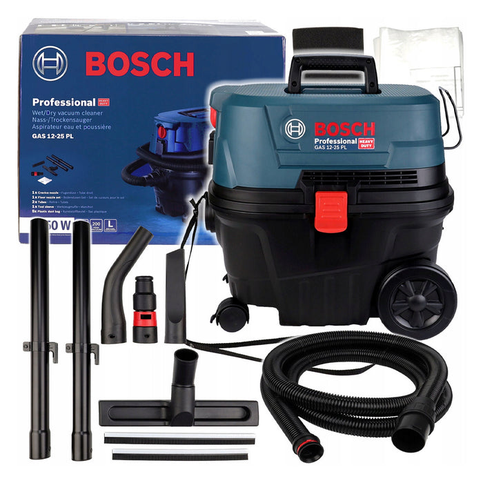 Máy hút bụi Bosch GAS 12-25 PL, dung tích 25 lít, công suất 1250W, bộ lọc HEPA, hút khô và ướt, mã số 060197C1K0