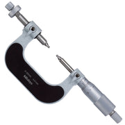 Thước Panme đo bánh răng Mitutoyo Series 124 sử dụng các đầu đo bi thay thế để đo đường kính bánh răng.