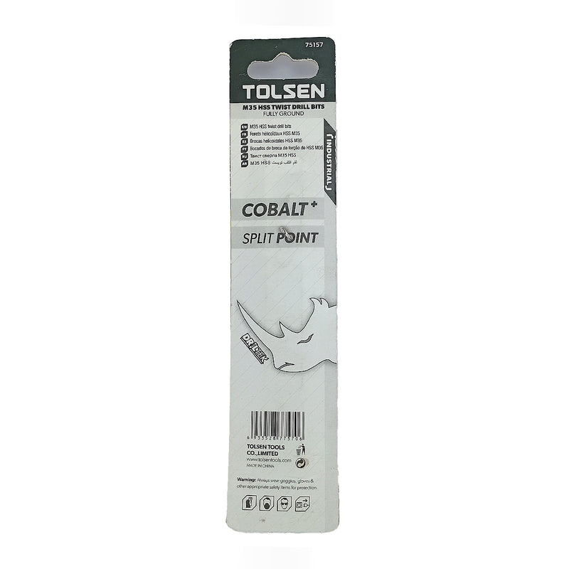 Mũi khoan Inox HSS/M35 (Co5%) tiêu chuẩn công nghiệp 1mm ~ 16mm TOLSEN