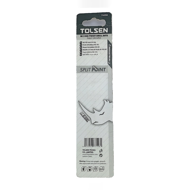 Mũi khoan Inox HSS/M2 đuôi trơn công nghiệp.  Size 1mm ~ 13mm TOLSEN, tiêu chuẩn DIN338 (Split point 135°)