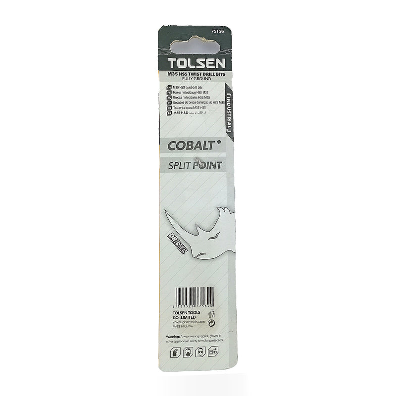 Mũi khoan Inox HSS/M35 (Co5%) tiêu chuẩn công nghiệp 1mm ~ 16mm TOLSEN