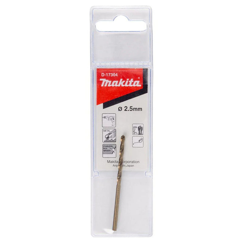 Mũi khoan Inox HSS-Co 5% Makita, đuôi tròn, kích thước từ 1.5mm - 13mm