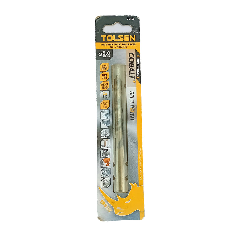 Mũi khoan Inox HSS/M35 (Co5%) tiêu chuẩn công nghiệp 1mm ~ 16mm TOLSEN