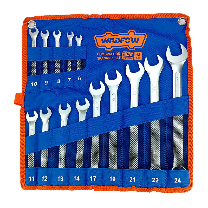 Bộ cờ lê vòng miệng 14 chi tiết Wadfow WSP1M24 kích thước từ 6mm - 24mm