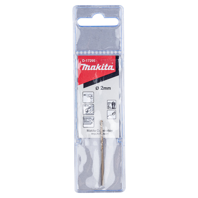 Mũi khoan Inox HSS-Co 5% Makita, đuôi tròn, kích thước từ 1.5mm - 13mm