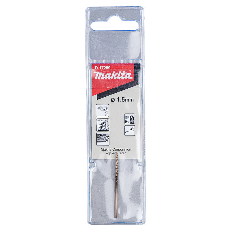 Mũi khoan Inox HSS-Co 5% Makita, đuôi tròn, kích thước từ 1.5mm - 13mm