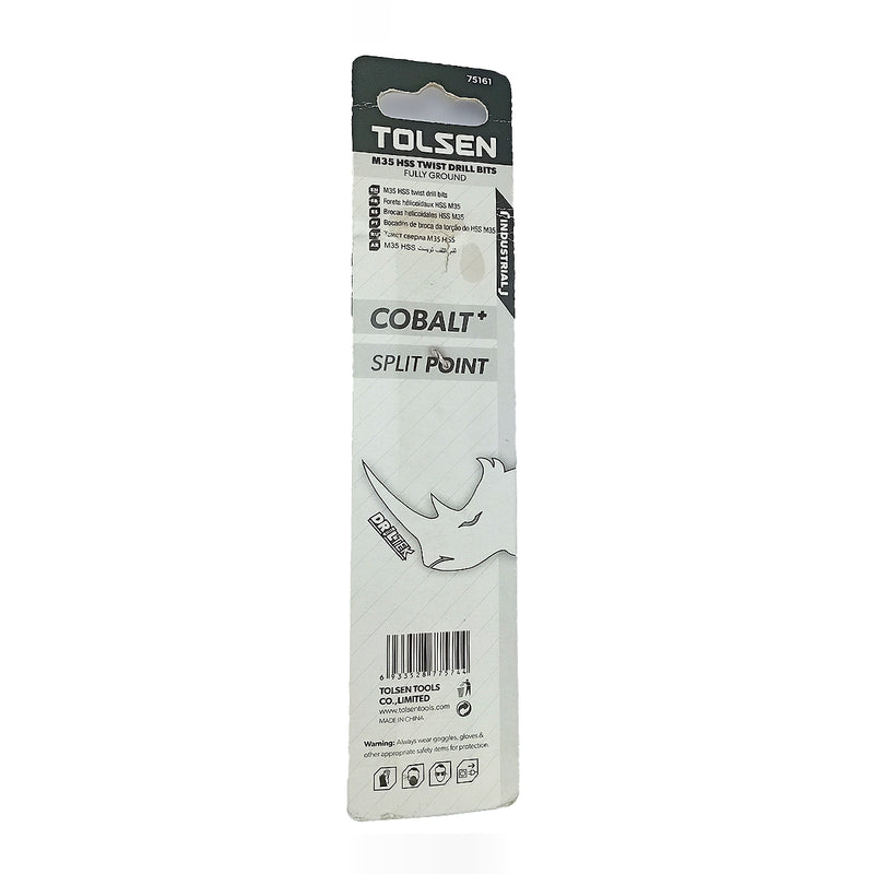 Mũi khoan Inox HSS/M35 (Co5%) tiêu chuẩn công nghiệp 1mm ~ 16mm TOLSEN