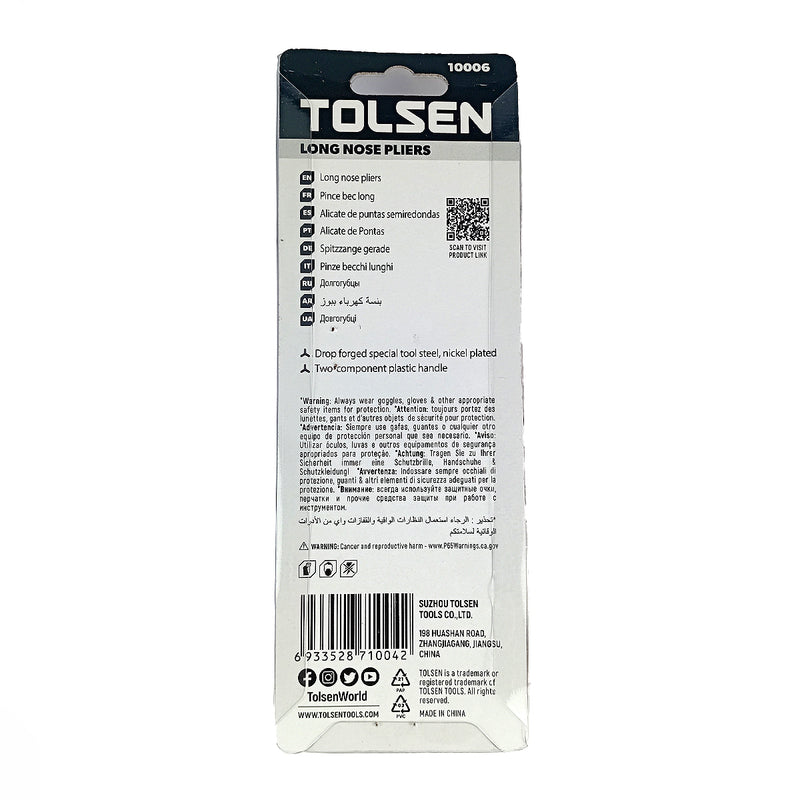 Kìm nhọn mạ niken 6 - 8 inch TOLSEN