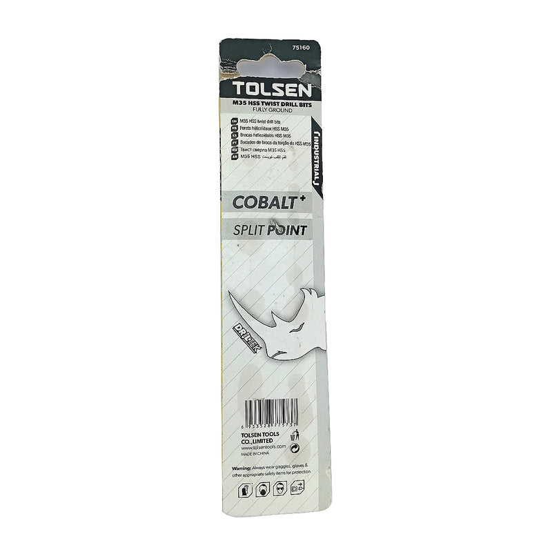 Mũi khoan Inox HSS/M35 (Co5%) tiêu chuẩn công nghiệp 1mm ~ 16mm TOLSEN