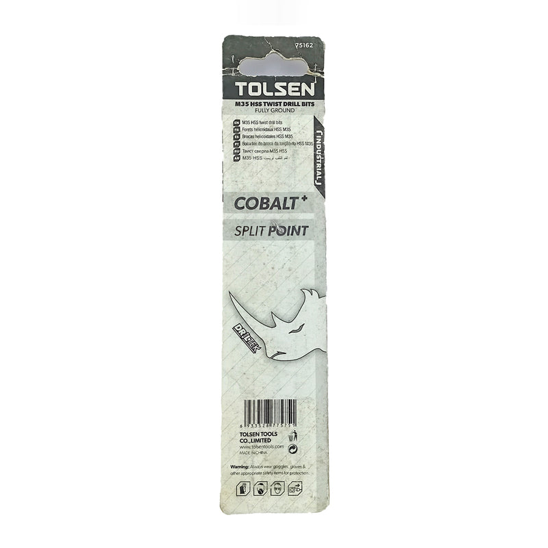 Mũi khoan Inox HSS/M35 (Co5%) tiêu chuẩn công nghiệp 1mm ~ 16mm TOLSEN