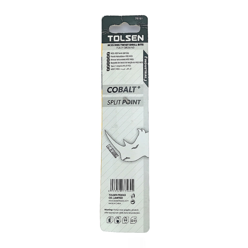 Mũi khoan Inox HSS/M35 (Co5%) tiêu chuẩn công nghiệp 1mm ~ 16mm TOLSEN