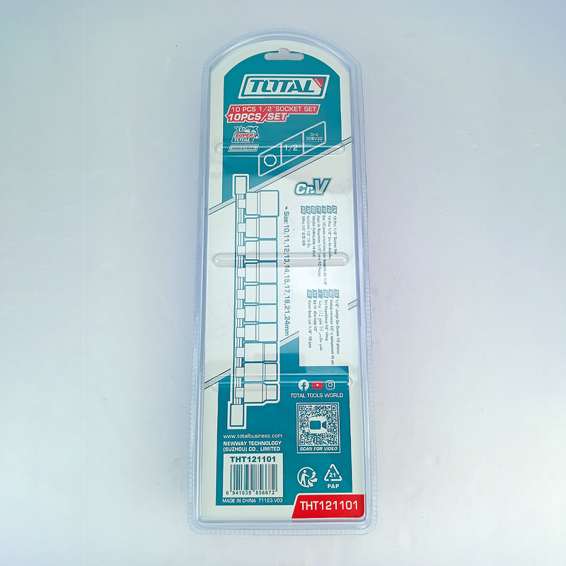 Bộ 10 đầu tuýp cốt 1/2 inch TOTAL THT121101