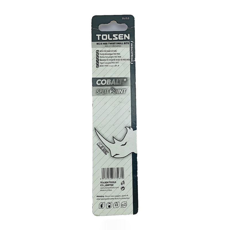 Mũi khoan Inox HSS/M35 (Co5%) tiêu chuẩn công nghiệp 1mm ~ 16mm TOLSEN