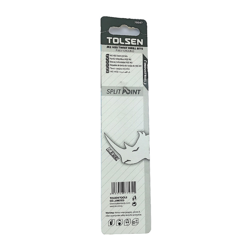 Mũi khoan Inox HSS/M2 đuôi trơn công nghiệp.  Size 1mm ~ 13mm TOLSEN, tiêu chuẩn DIN338 (Split point 135°)