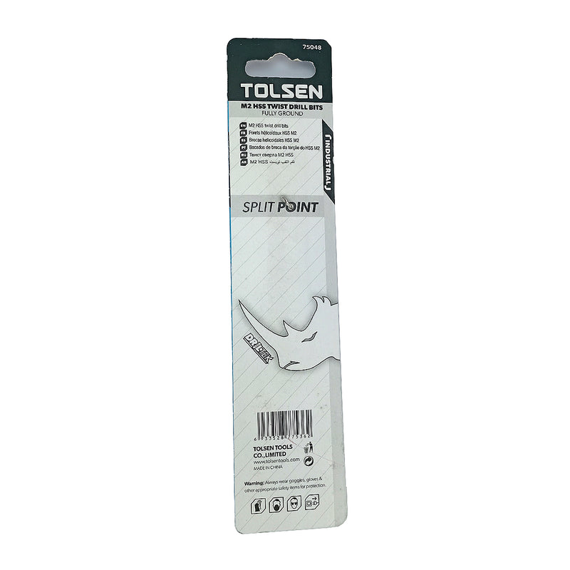 Mũi khoan Inox HSS/M2 đuôi trơn công nghiệp.  Size 1mm ~ 13mm TOLSEN, tiêu chuẩn DIN338 (Split point 135°)