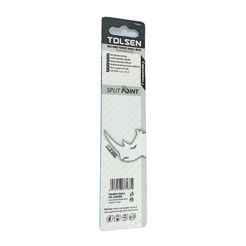 Mũi khoan Inox HSS/M2 đuôi trơn công nghiệp.  Size 1mm ~ 13mm TOLSEN, tiêu chuẩn DIN338 (Split point 135°)