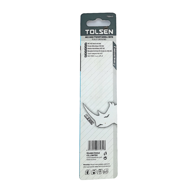Mũi khoan Inox HSS/M2 đuôi trơn công nghiệp.  Size 1mm ~ 13mm TOLSEN, tiêu chuẩn DIN338 (Split point 135°)