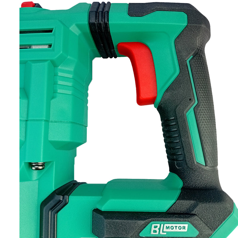 Máy khoan bê tông pin 20V Max DCA ADZC02-28, khả năng khoan 28mm, đầu gài SDS-Plus, 3 chế độ, động cơ không chổi than, công suất 1000W, lực búa 3.5 Jul, có chông rung.