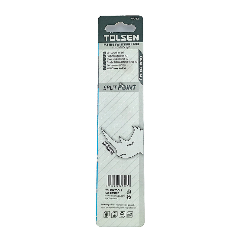 Mũi khoan Inox HSS/M2 đuôi trơn công nghiệp.  Size 1mm ~ 13mm TOLSEN, tiêu chuẩn DIN338 (Split point 135°)
