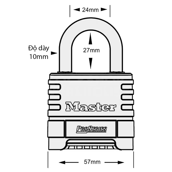Ổ khóa số Master Lock 1175D cao cấp , thân khóa bằng đồng thau nguyên khối chất lượng cao, 4 cọc số