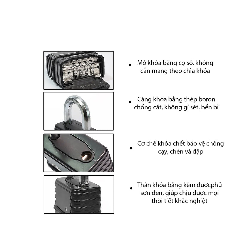 Ổ khóa số Master Lock 1178D, thân khóa đúc bằng kẽm cao cấp, 4 cọc số