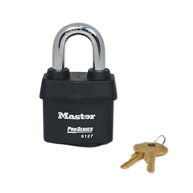 Ổ khóa treo Master Lock 6127WO cao cấp, thân khóa bằng thép được bọc nhựa vinyl 67mm