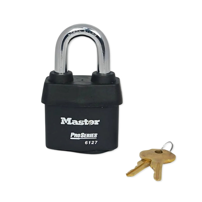 Ổ khóa treo Master Lock 6127WO cao cấp, thân khóa bằng thép được bọc nhựa vinyl 67mm