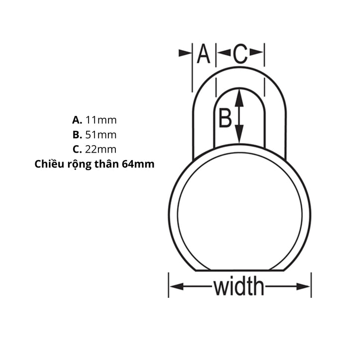Ổ khóa treo càng dài Master Lock 6230DLH cao cấp, thân khóa bằng thép nguyên khối 64mm