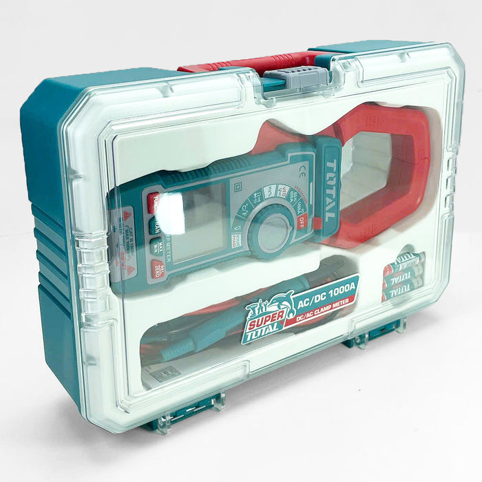 Ampe kìm đo dòng DC/AC kỹ thuật số Total TMT7610002 True RMS, dải đo 60A - 1000A, đo nhiệt độ từ -40°C - 1000°C, màn hình hiển thị màu VA