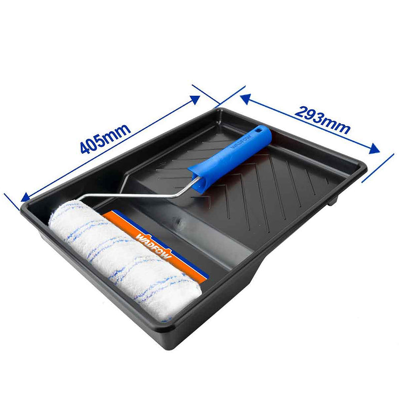 Bộ khay nhựa đựng sơn và cọ lăn sơn 3 chi tiết Wadfow WCB3H39, kích thước cán lăn 230mm (9 inch), chất liệu Polyester