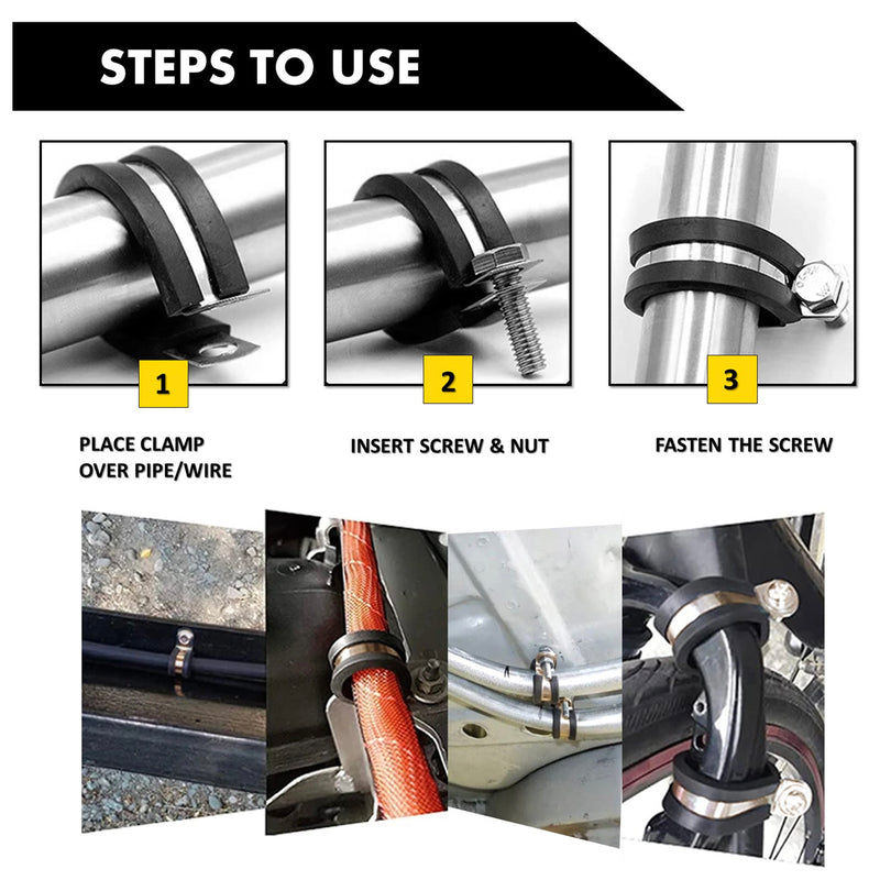 Kẹp dây KST CCSU bằng Inox cao cấp bọc đệm cao su mềm, tiết diện dây tương thích từ 4.8mm - 76mm