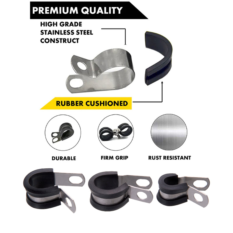 Kẹp dây KST CCSU bằng Inox cao cấp bọc đệm cao su mềm, tiết diện dây tương thích từ 4.8mm - 76mm