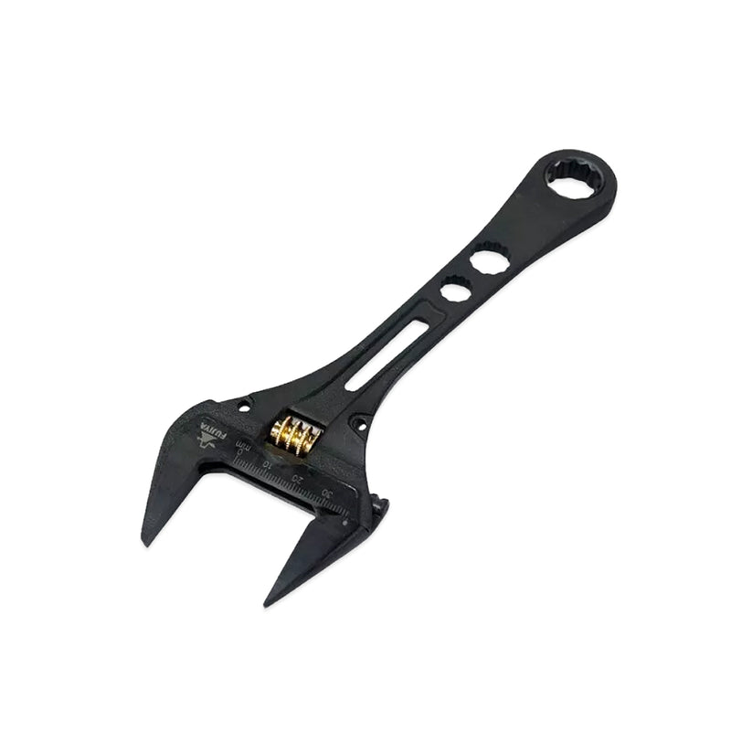 Mỏ lết đa năng có đầu vòng siết đai ốc 220mm (8.5 inch) Fujiya FGL-38-BG (Kurokin Series), chất liệu thép hợp kim cao cấp. Tiêu chuẩn RoHS. Xuất xứ Nhật Bản