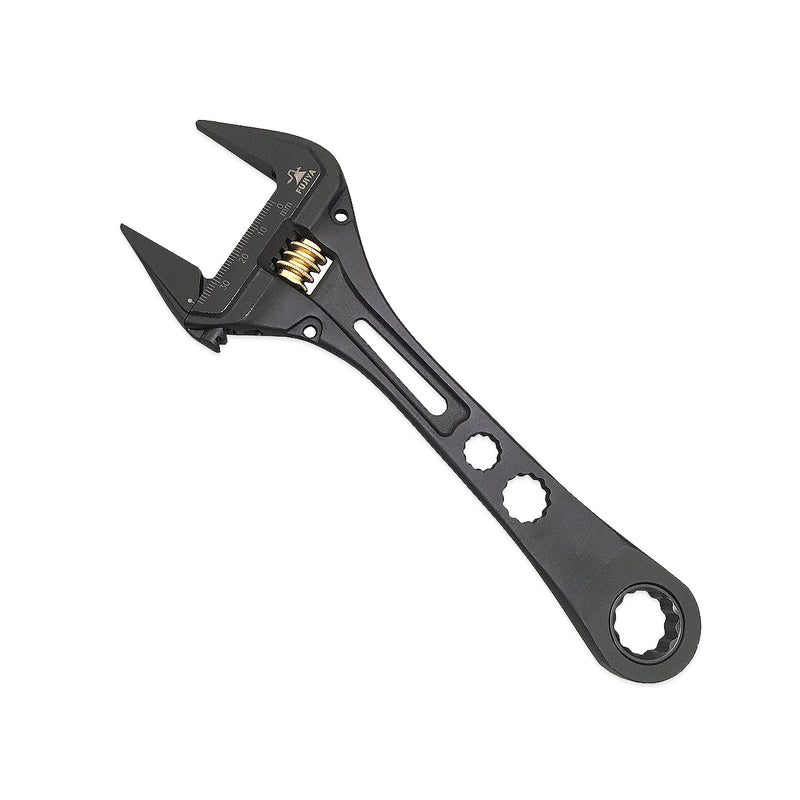 Mỏ lết đa năng có đầu vòng siết đai ốc 220mm (8.5 inch) Fujiya FGL-38-BG (Kurokin Series), chất liệu thép hợp kim cao cấp. Tiêu chuẩn RoHS. Xuất xứ Nhật Bản