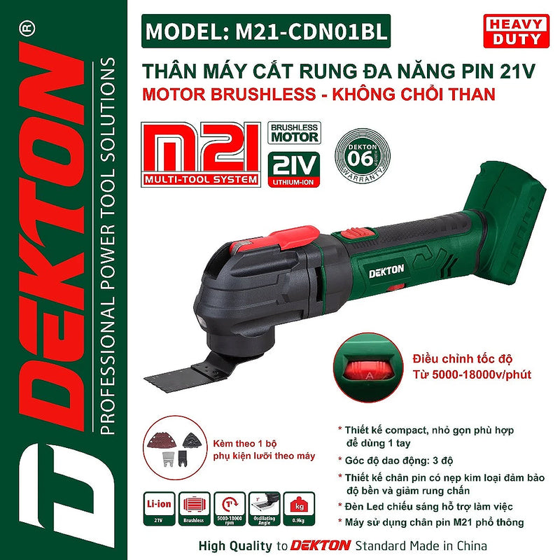 Máy cắt rung đa năng Dekton M21-CDN01BL dùng pin 21V