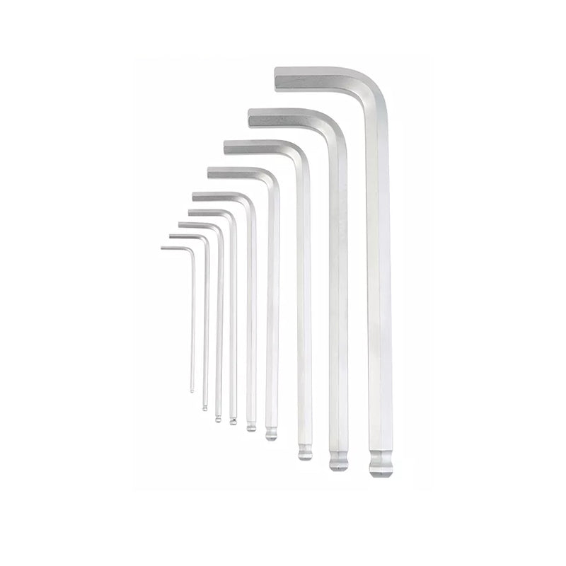 Bộ lục giác đầu bi 9 chi tiết Kendo 20735 thân tiêu chuẩn, vật liệu thép Cr-V