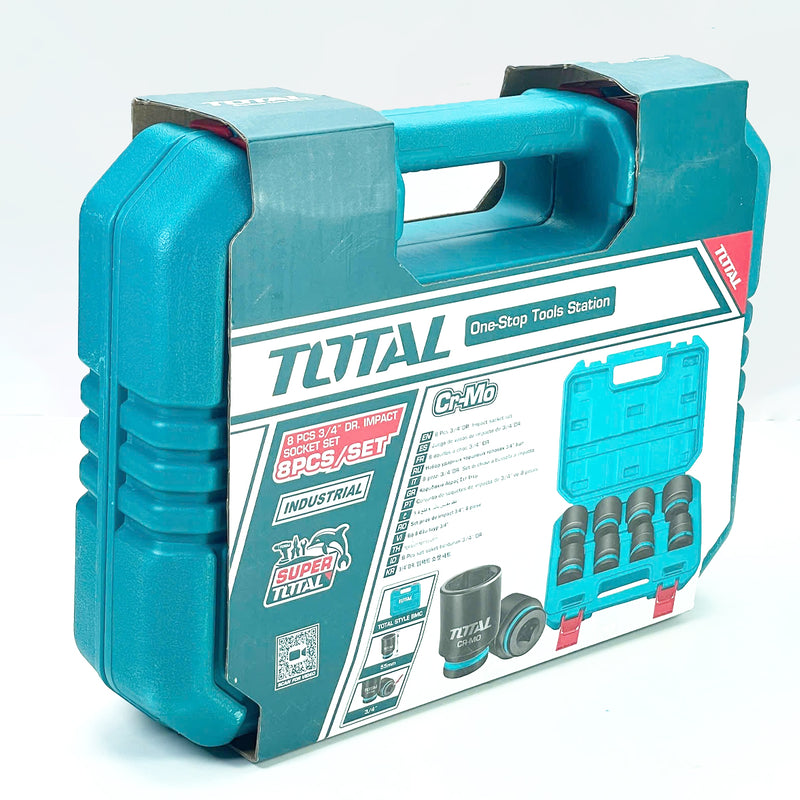 Bộ 8 đầu tuýp ngắn cốt 3/4 inch x 55mm DR Total THKISD34081