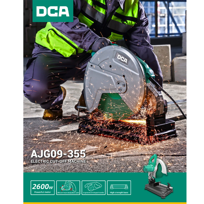 Máy cắt sắt DCA AJG09-355 công suất 2300W, kích thước lưỡi cắt 355mm