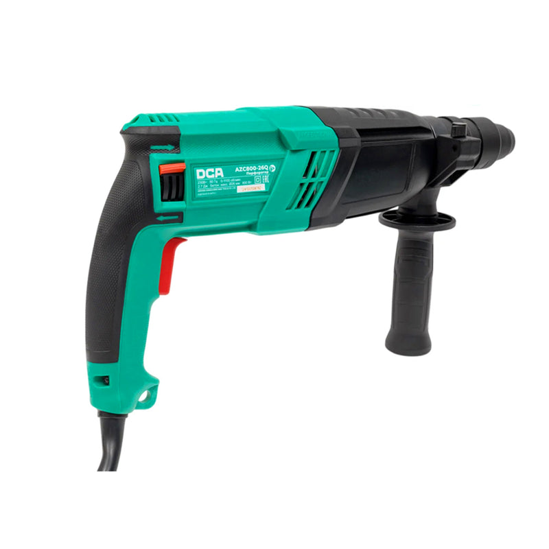 Máy khoan bê tông 3 chức năng DCA AZC800-26Q công suất 800W, đầu gài SDS-Plus, lực đập 2.7J