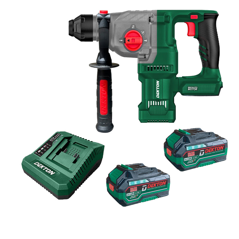 Máy khoan bê tông 3 chức năng Dekton M21-RH2603Plus dùng pin 21V, lực đập 3,2J, đuôi gài SDS-Plus