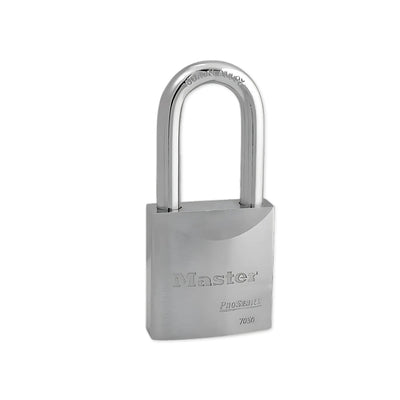 Ổ khóa treo Master Lock 7050 cao cấp, thân khóa bằng thép nguyên khối mạ chrome 51mm