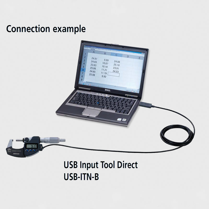 Phụ kiện cáp USB-ITN Mitutoyo 06AFM380A truyền dữ liệu trực tiếp, dài 2m, đầu Type A, IP67