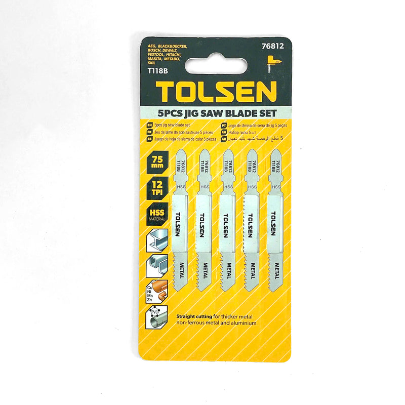 Bộ 5 lưỡi cưa lọng HSS 75mm T118B dùng cho kim loại TOLSEN 76812