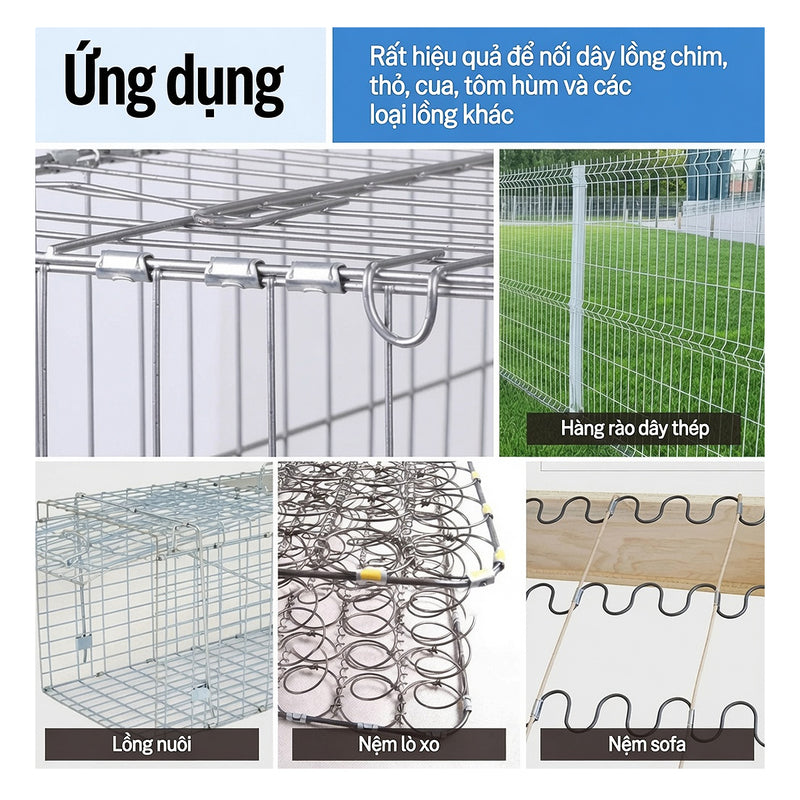 Đinh M66 (M66 Clips) - Ghim Kẹp Lò Xo Đệm, Ghế Sofa, Lồng Sắt, Chuồng Trại Công Nghiệp