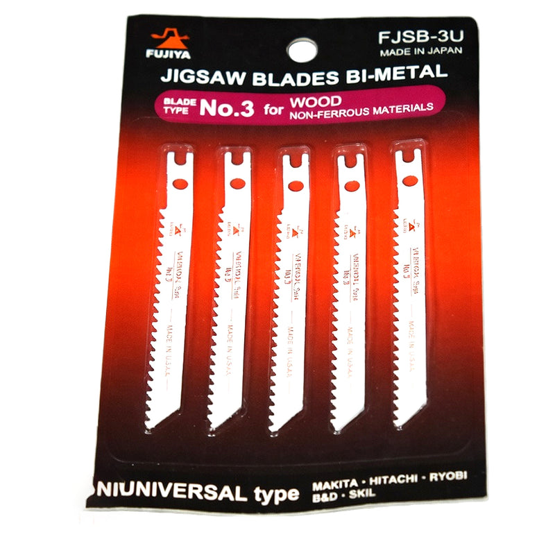 Vĩ 5 lưỡi cưa lọng Fujiya U-Series , kiểu đuôi gài phổ thông (Universal Type)