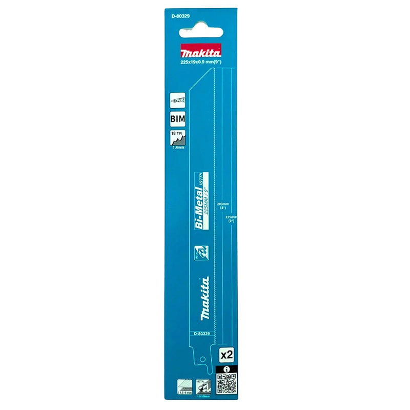 Hộp 2 lưỡi cưa kiếm kim loại Bi-M Makita chiều dài 225mm