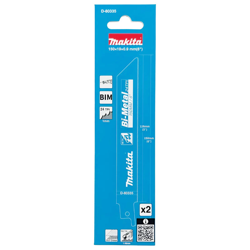 Hộp 2 lưỡi cưa kiếm kim loại Bi-M Makita chiều dài 150mm
