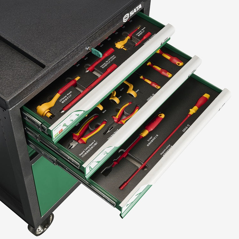 Bộ xe đẩy dụng cụ cách điện 1000V 72 chi tiết SATA 09948