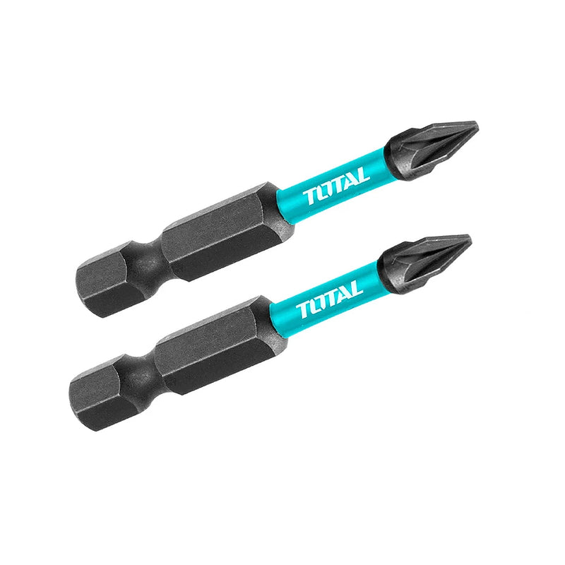 Vĩ 2 mũi vặn vít Pozidriv Total TACIM71PZ250 kích thước PZ2 x 50mm, đuôi lục giấc 6.35mm (1/4 inch)