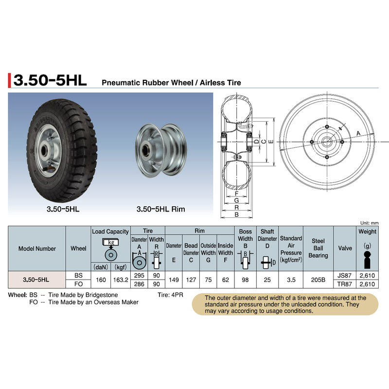 Mâm bánh xe Ukai 3.50-5HL Rim đường kính 149mm